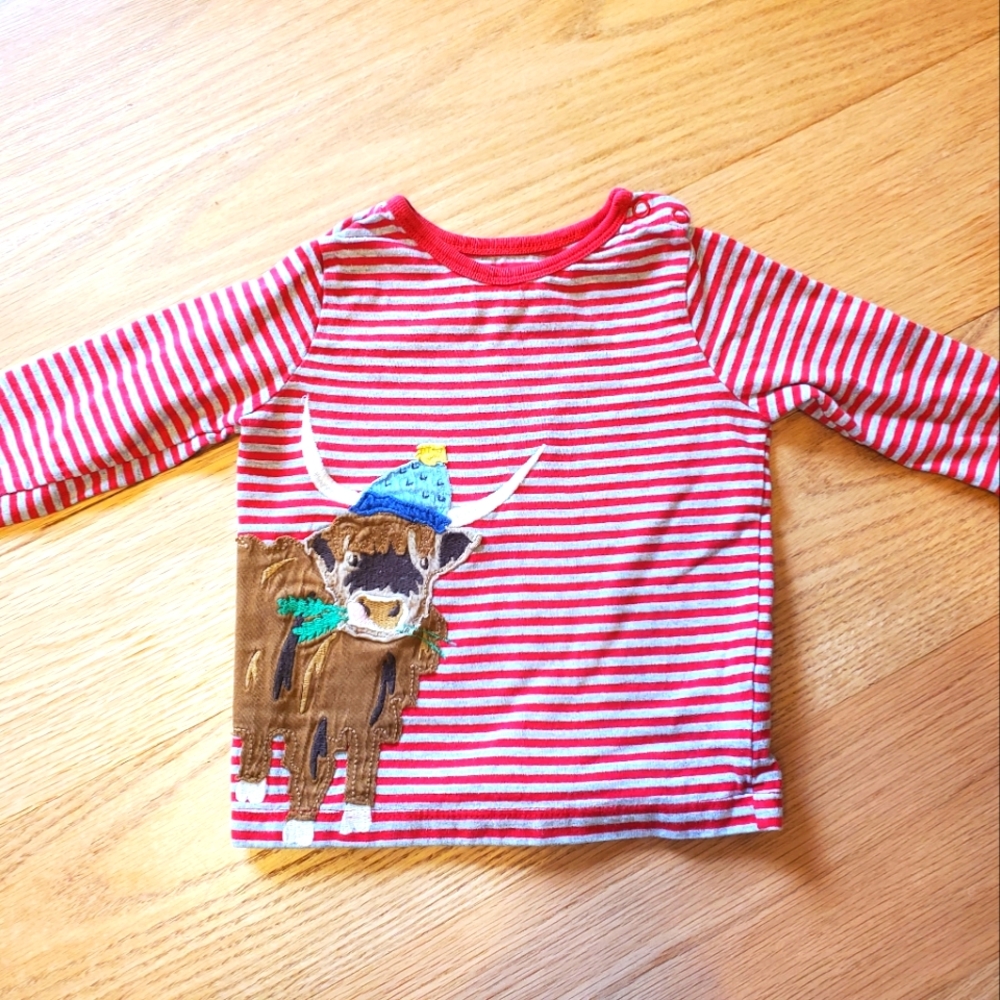 Mini Boden appliqué highland cow t-shirt